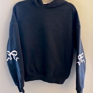Edikted like new dark gray Hoodie with Pink Bow Accents